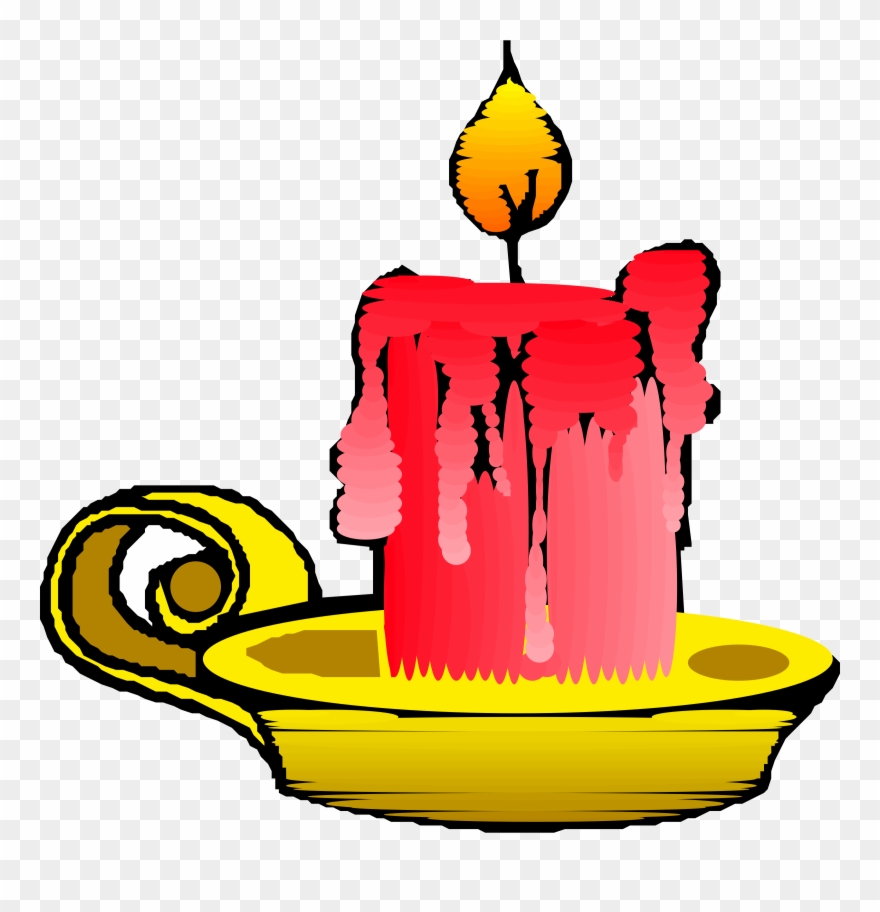 Candles 2 Clip Art Download - Cartoon Candle With Flame - Png Download