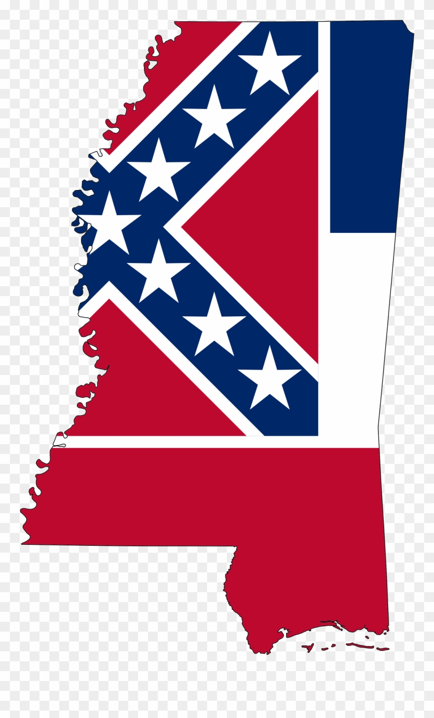 Mississippi 20clipart - Mississippi Flag Map - Png Download