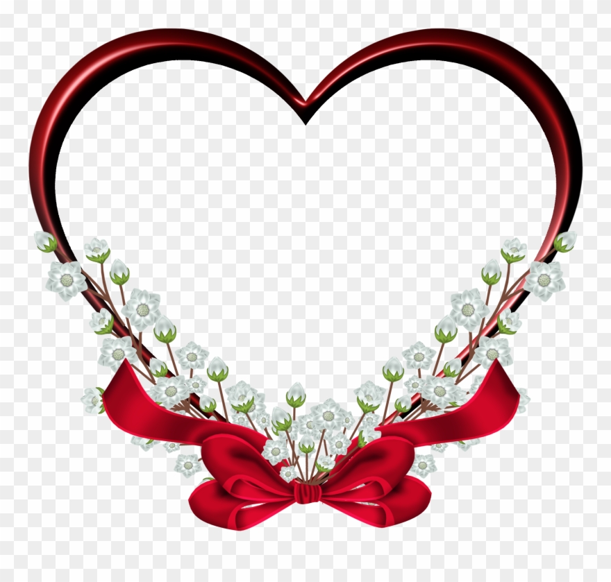 See Here Clip Art Borders And Frames Free Images - Heart Photo Frame Png Transparent Png