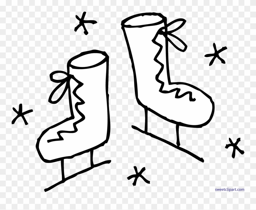 Ice Coloring Page Clip - Ice Skates Clipart - Png Download