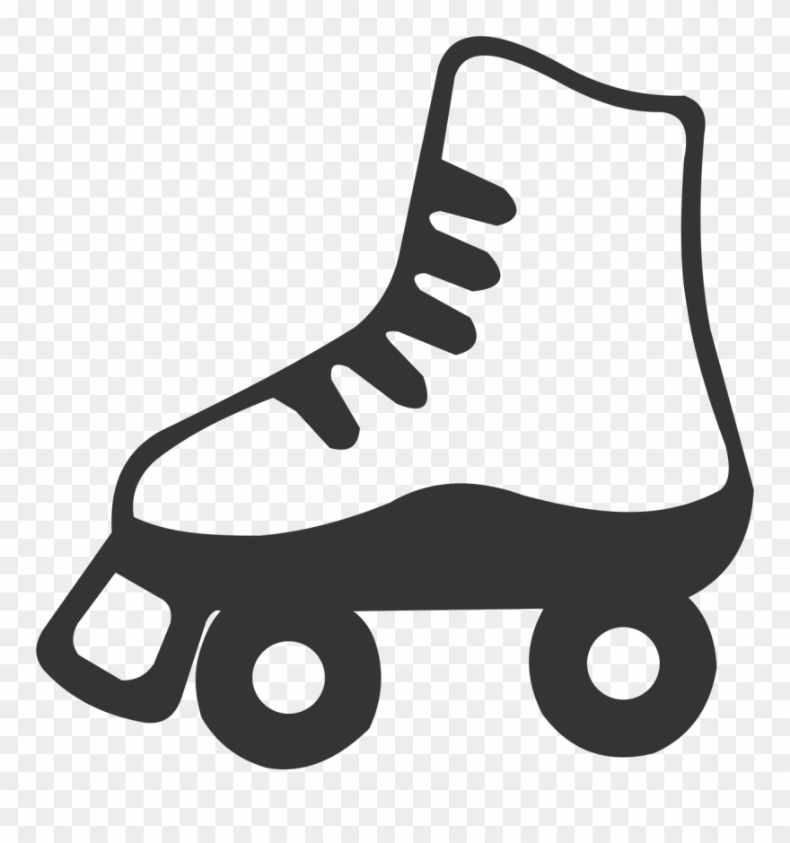 Purple Clipart Roller Skate - Black And White Roller Skate Clip Art - Png Download