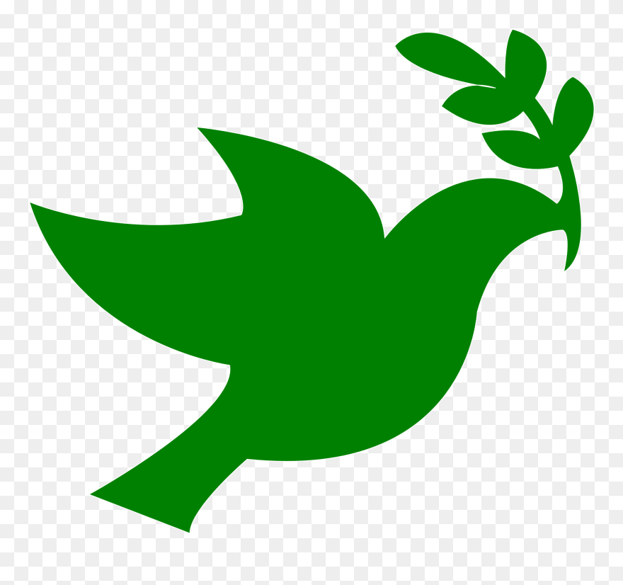 Dove Clipart Leaf Clip Art - Peace Dove Silhouette - Png Download