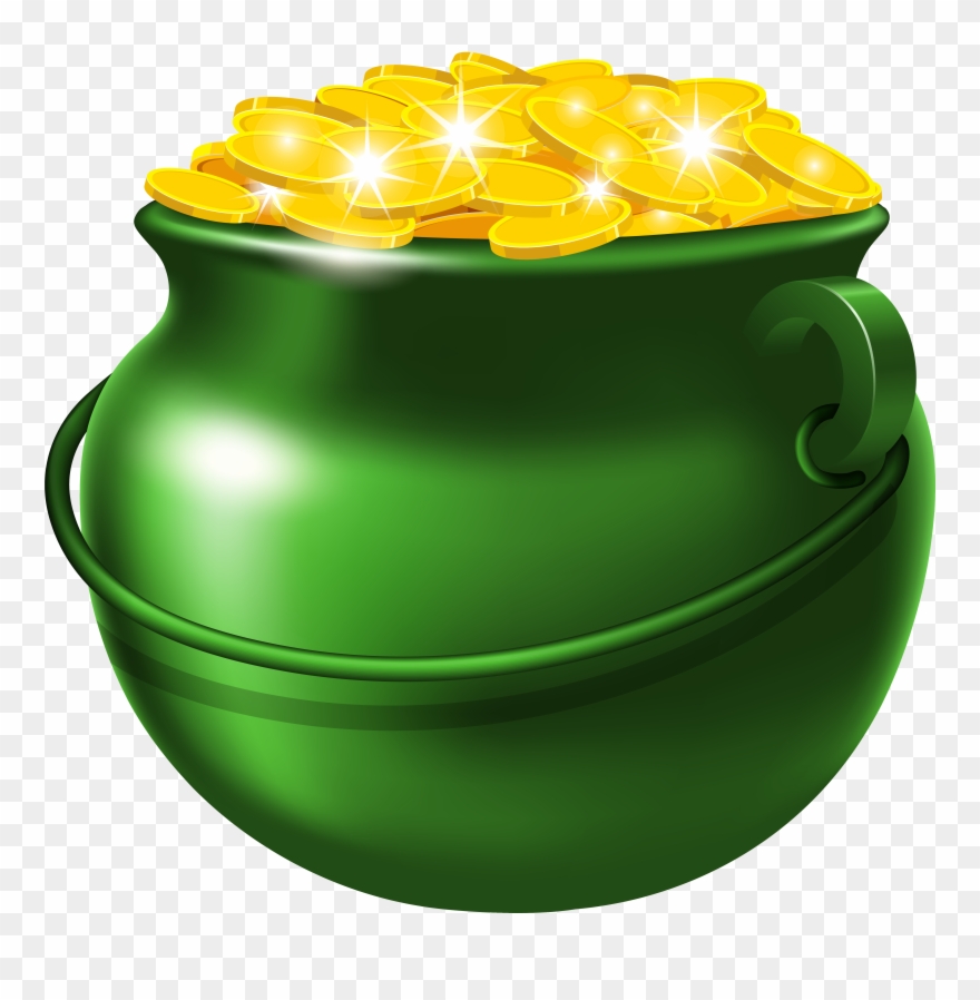 View Full Size - St Patricks Day Pot Of Gold Clipart