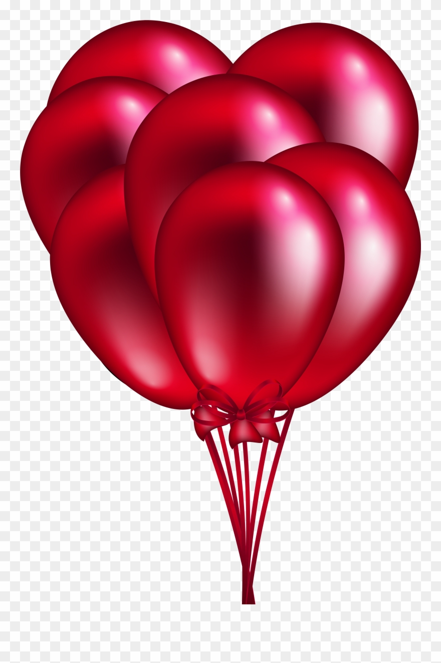 Red Balloon Bunch Png Clip Art - Pink Balloons Png Transparent Background