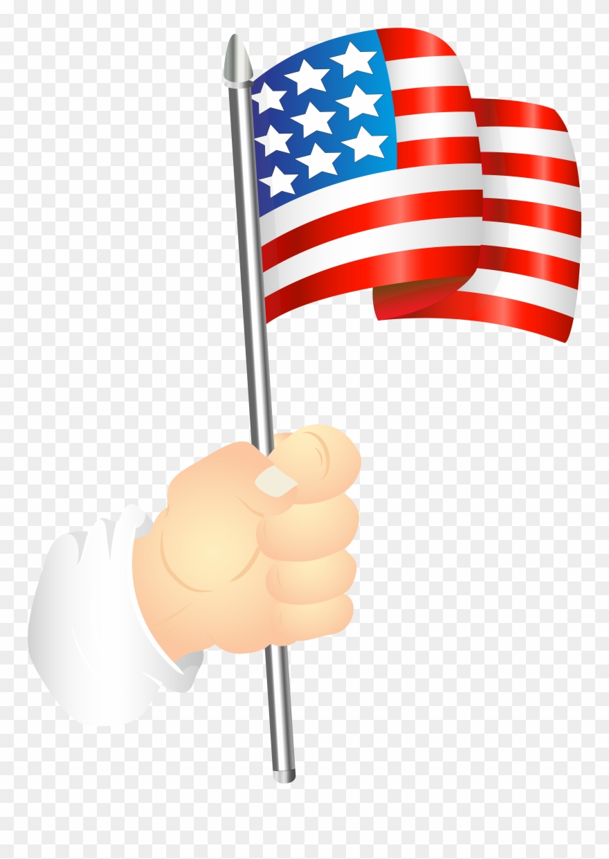 Hand With Us Flag Png Clipart