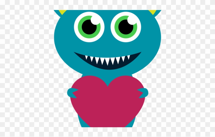 Small Clipart Valentines Day - Monstruos Tiernos De Colores - Png Download