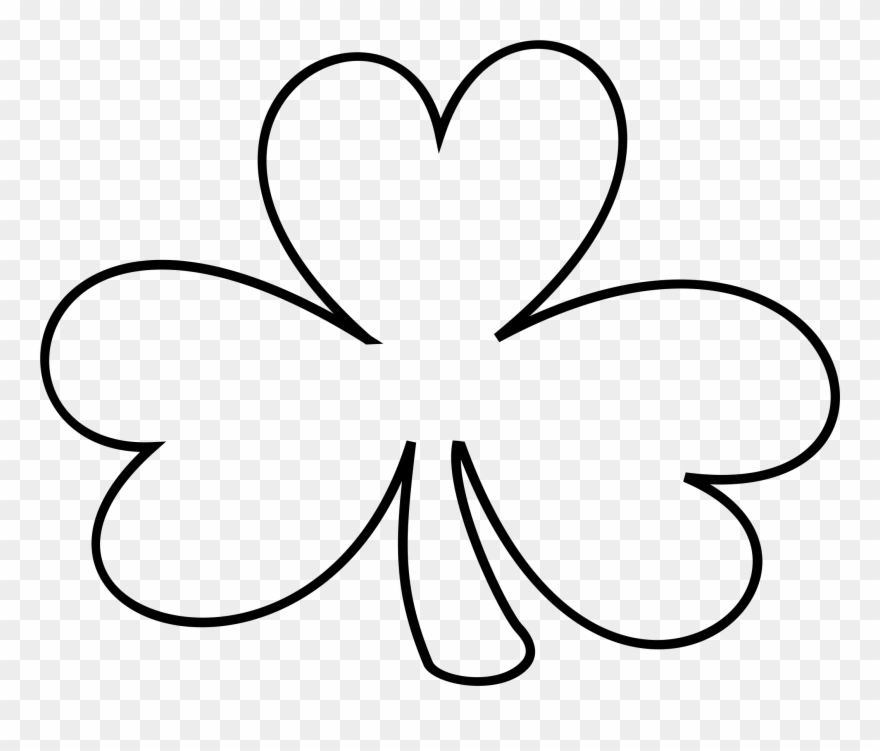 Free - Black And White Shamrock Clipart