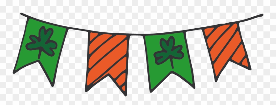 Hanging Irish Flags - Emblem Clipart