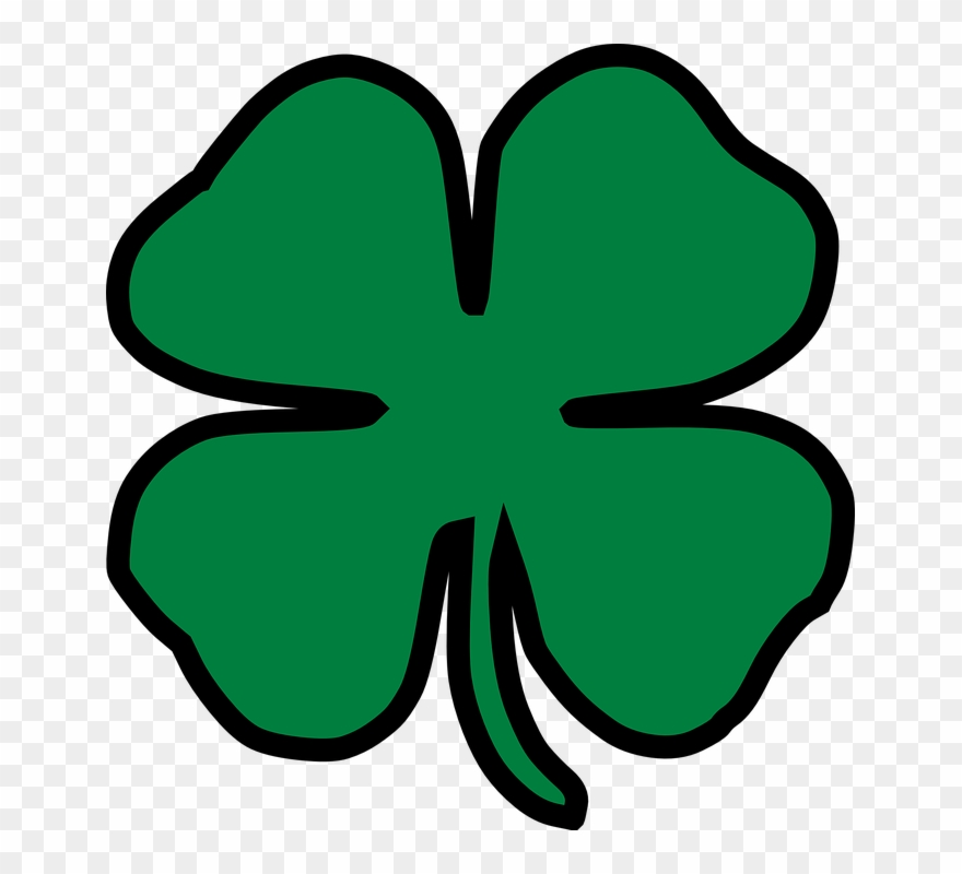 Free - Shamrock - Čtyřlístek Pro Štěstí Kreslený Clipart