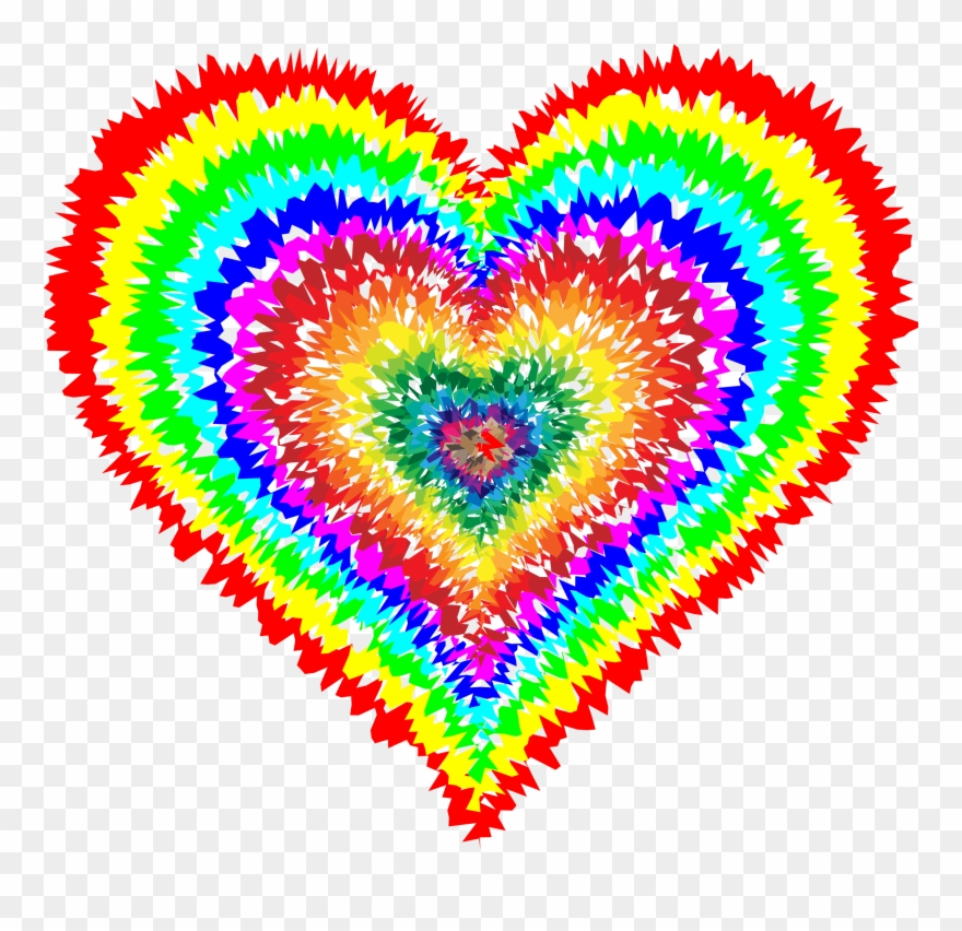 How To Make Tie Dye Shirts With Heart Design - Tie Dye Love Heart Clipart