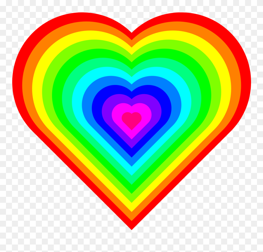 Heart Clipart Free Clip Art Of Hearts Clipart Clipart - Rainbow Heart Gif - Png Download