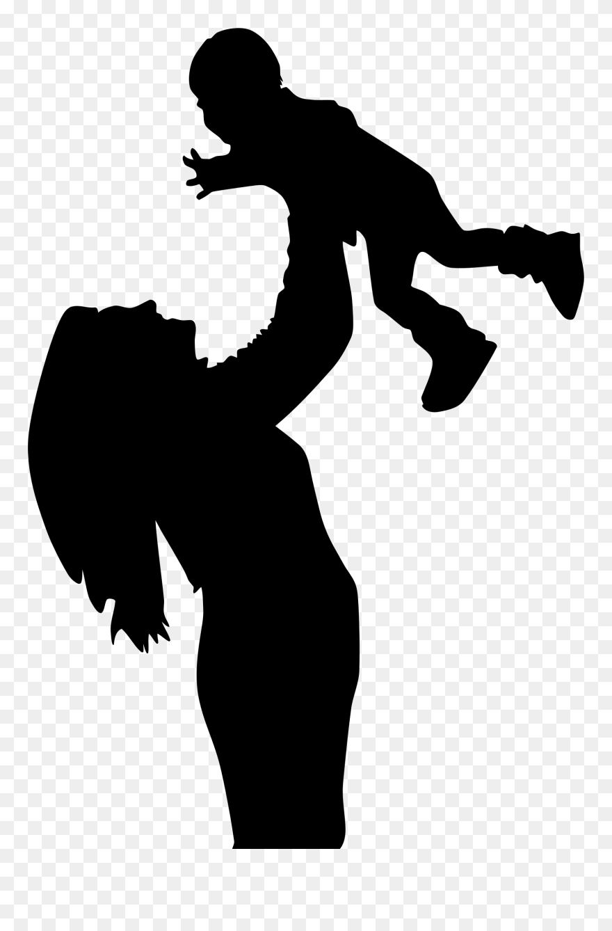 Mother And Son Silhouette - Mom And Son Silhouette Clipart