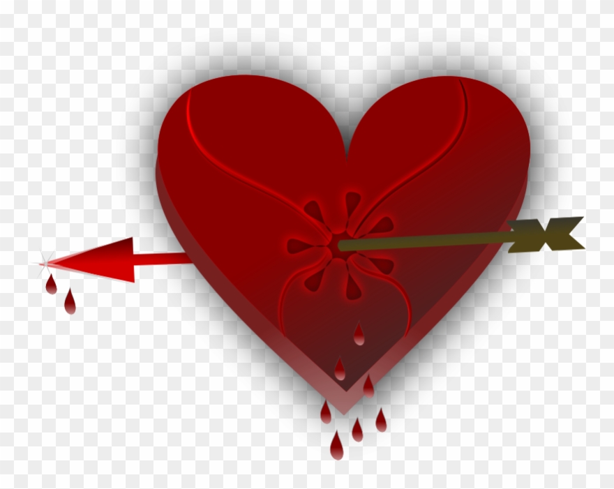 Free Broken Heart 3 - Broken Heart With Blood Clipart