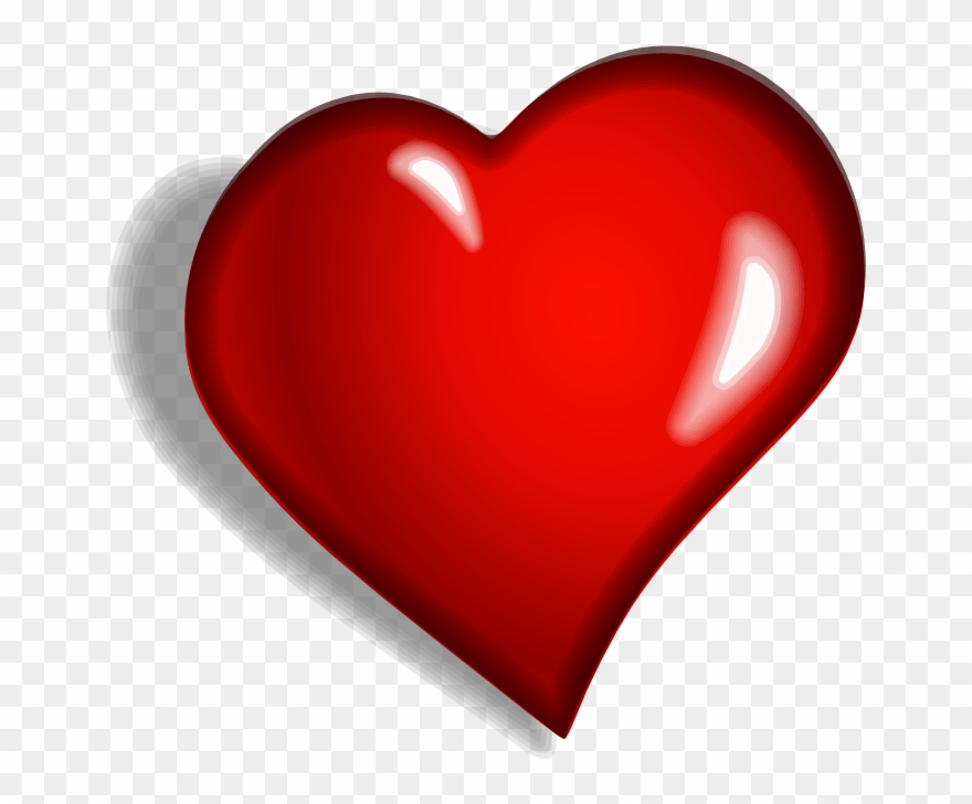 Heart Clipart Side - Red Heart - Png Download