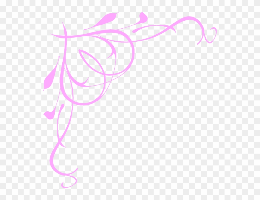 Pink Heart Swirls Pink Corner Border Png Clipart 57830 Pinclipart