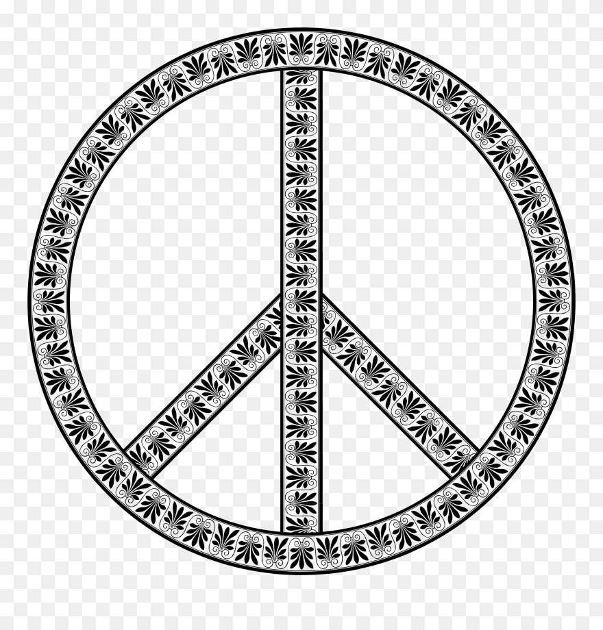 Free Button Template - Peace Sign Clipart