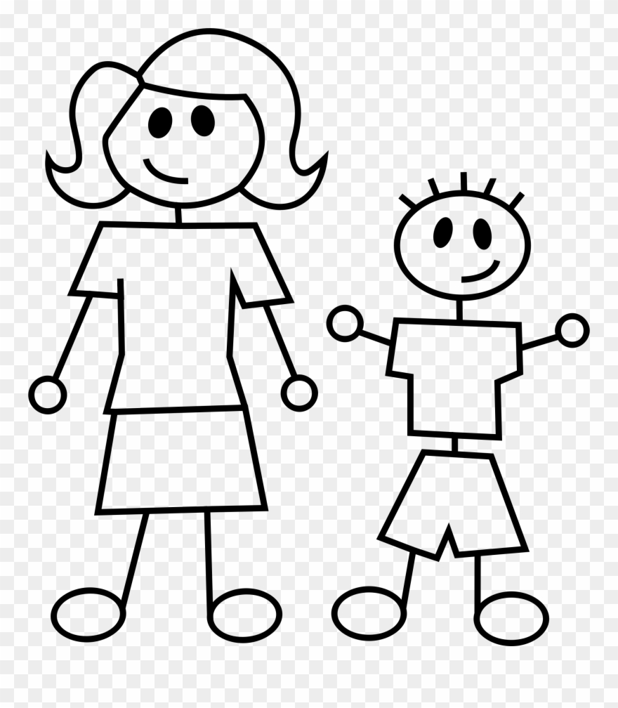 Onlinelabels Clip Art And - Black And White Mom Clipart - Png Download