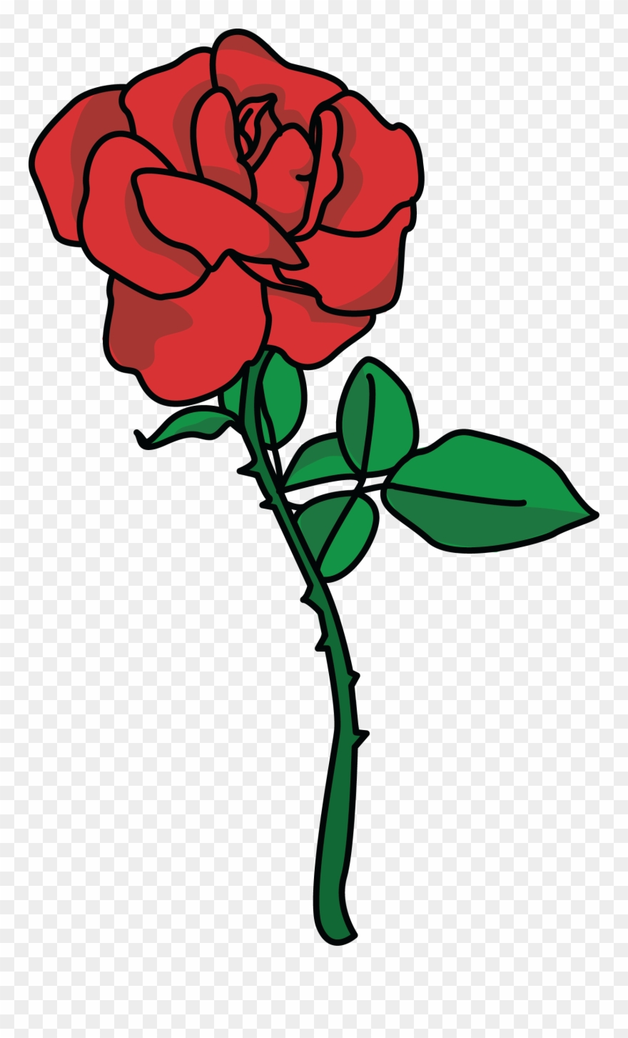 Large Pink Rose Heart Clipart Hearts Clip Art - Rose Clipart High Res - Png Download