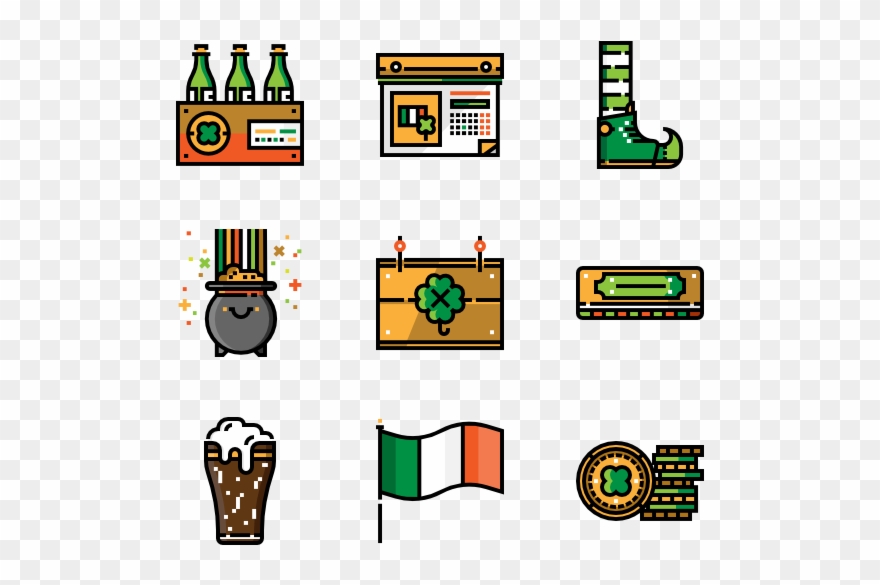 Saint Patrick Day - Ireland Icons Clipart