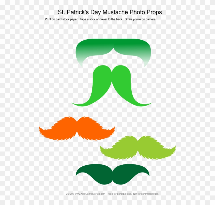 Patrick's Day Mustache Photo Booth Props - St Patrick Day Photo Props Clipart
