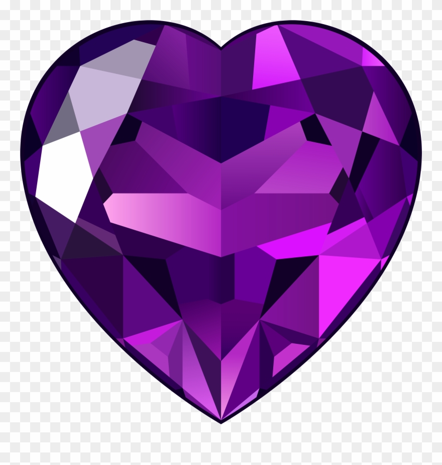 Purple Heart Cliparts - Heart Gems - Png Download