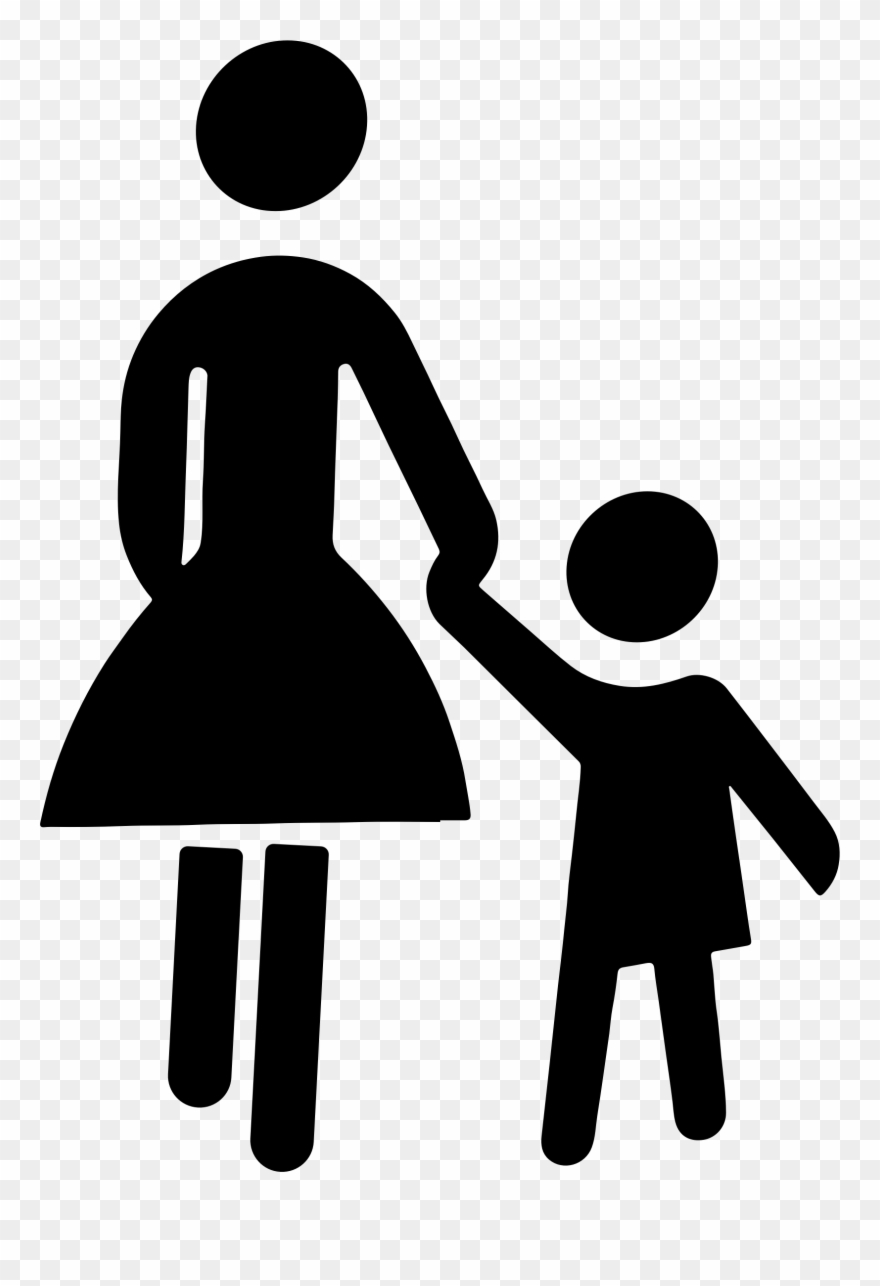 Silhouette Clipart Parent - Mother And Child Clipart - Png Download