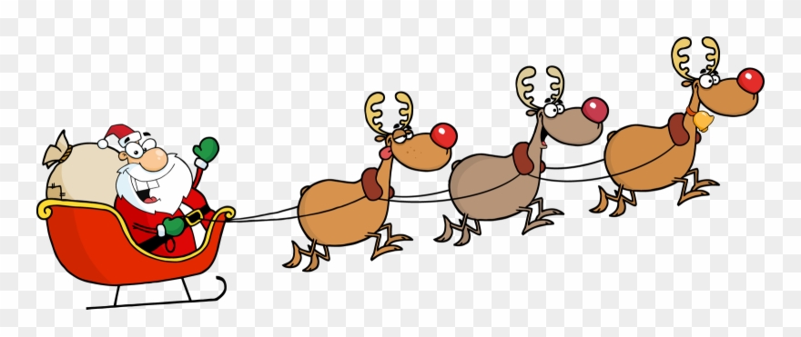 Santa And Reindeer Gif Images - Santa And Reindeer Cartoon Clipart