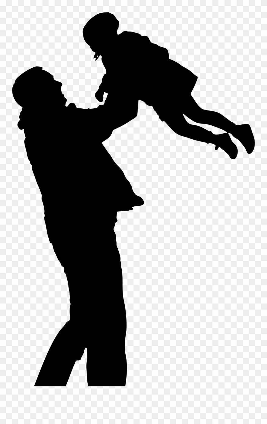 Big Image - Dad With Daughter Silhouette Clipart