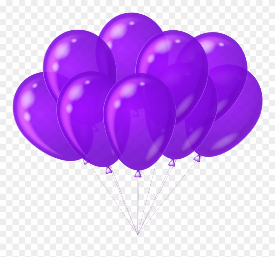 Balloon Clipart Purple Heart - Purple Balloons Clip Art - Png Download