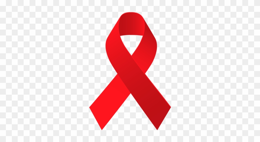 Clip Art Of A Red Awareness Ribbon - Hiv Aids Ribbon .png Transparent ...