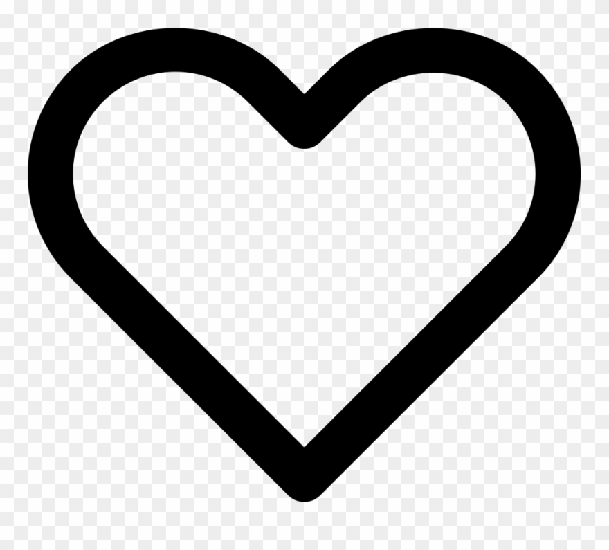 Heart Clipart Clipart Hollow Heart - Dil Black And White - Png Download