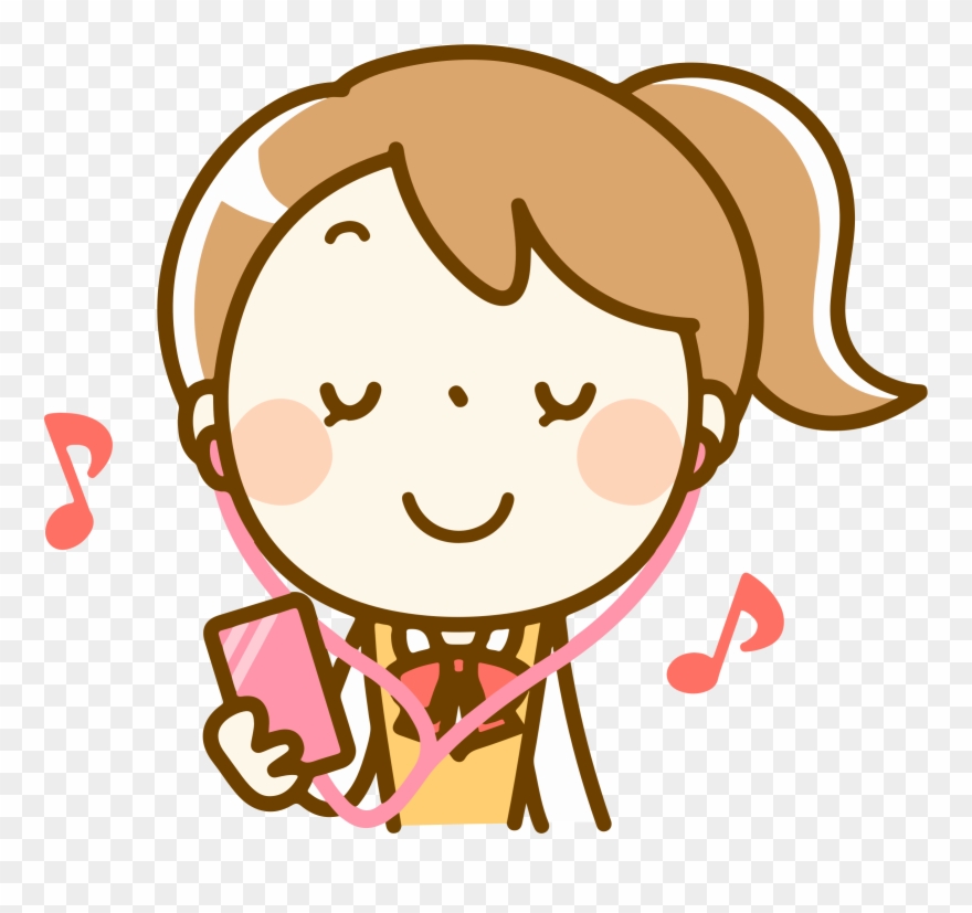 All Photo Png Clipart - Cartoon Girl Listening To Music Transparent Png