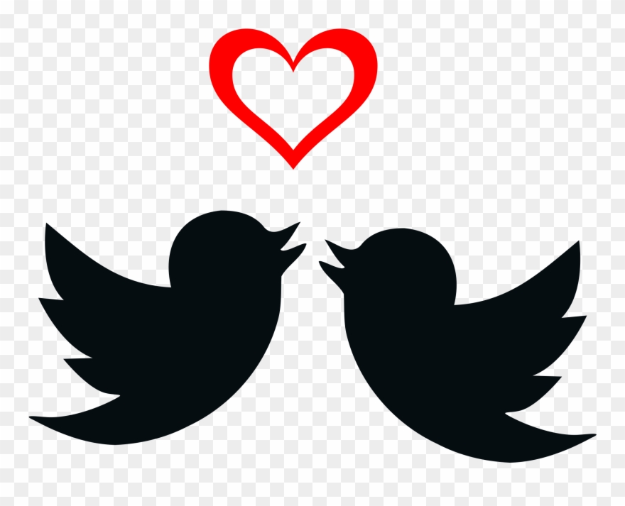 Love Bird Silhouette Clip Art At Getdrawings - Loving Bird Clip Art - Png Download