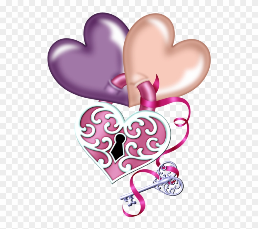 Coeur Tube Png Serca Hearts Pinterest Coeurtubepng - Love Lock Cartoon Clipart