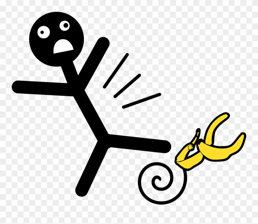People Slipping On Banana Peels Clipart