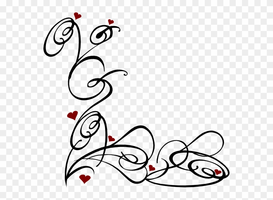 Burgundy Heart Cliparts - Swirl Clip Art - Png Download