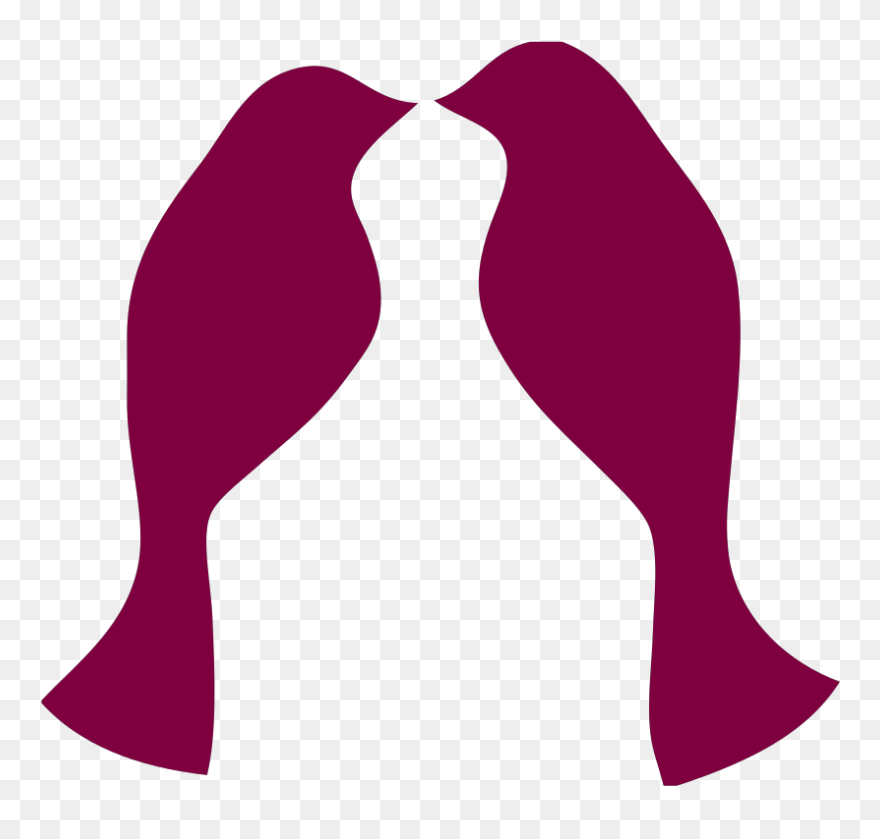 Free Clip Art Vector Design Of Love Birds Pink Svg - Love Birds Clipart Black And White - Png Download