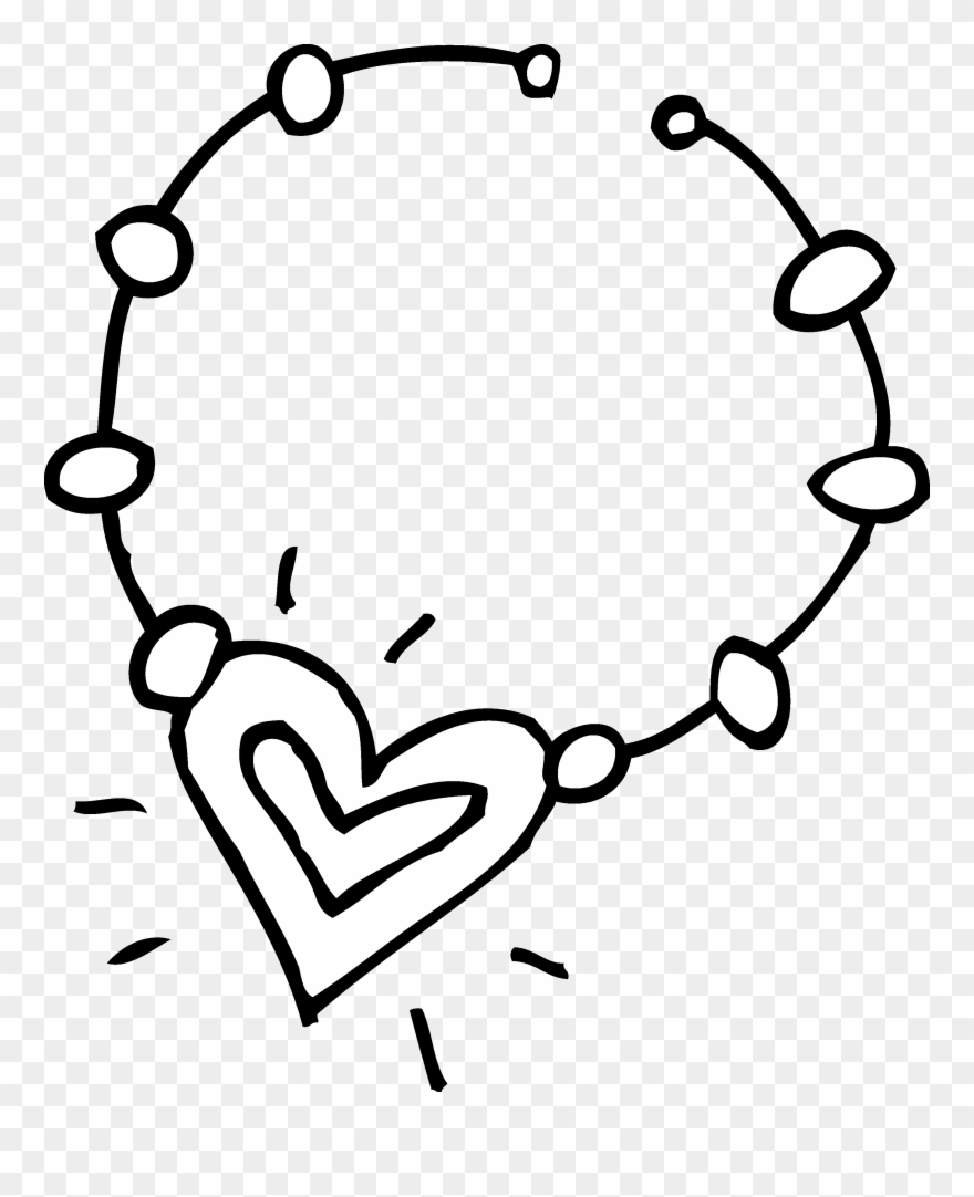 Cute Necklace Coloring Page - Necklace Black And White Clipart