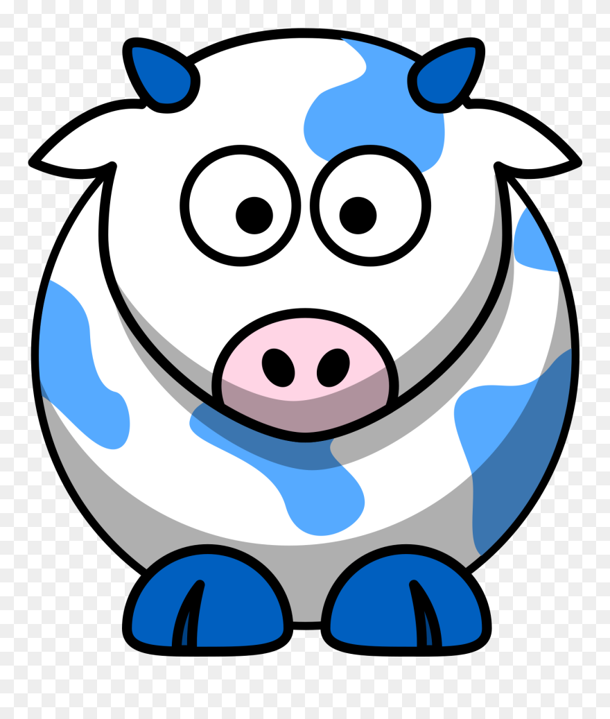 Blue Cartoon Cow Clipart