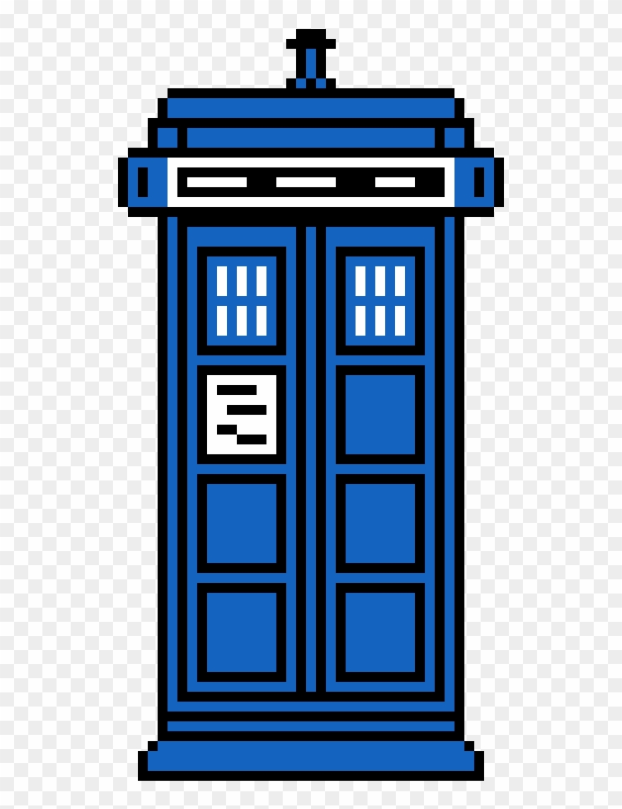 The Tardis - Pixel Art Grid Clipart