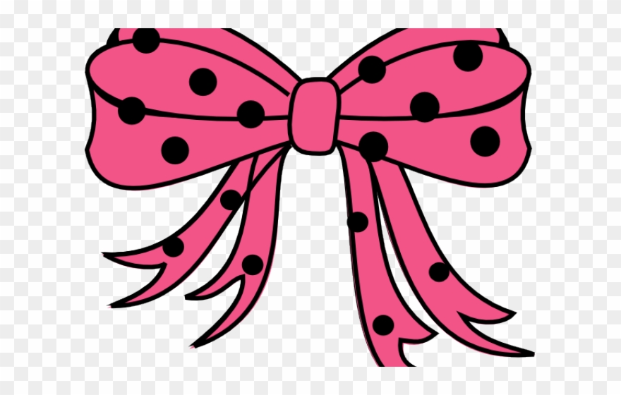 Dots Clipart Black Hair Bow - Polka Dot - Png Download