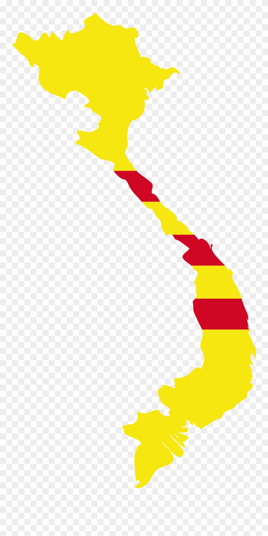 Clip Arts Related To - Flag Map Of Vietnam - Png Download