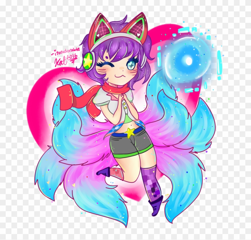 Clip Zone Traffic - League Of Legends Ahri Arcade Chibi - Png Download