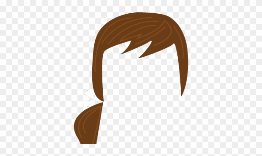 Brown Hair Clipart Ponytail - Brown Hair Ponytail Clipart - Png Download