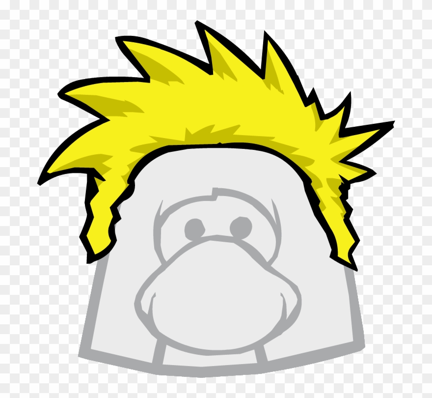 Dark Hair Clipart Spike Hair - Club Penguin The Right - Png Download