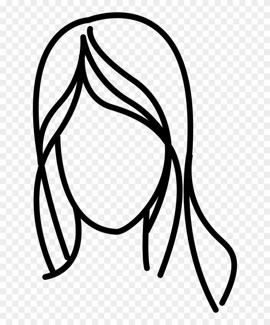 Black Hair Clipart Hair Outline - Hair Outline Clipart - Png Download
