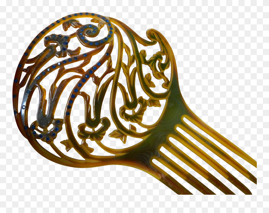 Celluloid Hair Comb - Comb Clipart