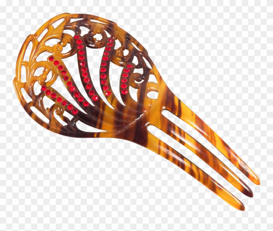 Art Deco Flashing Red Rhinestone Faux Tortoise Shell - Field Lacrosse Clipart