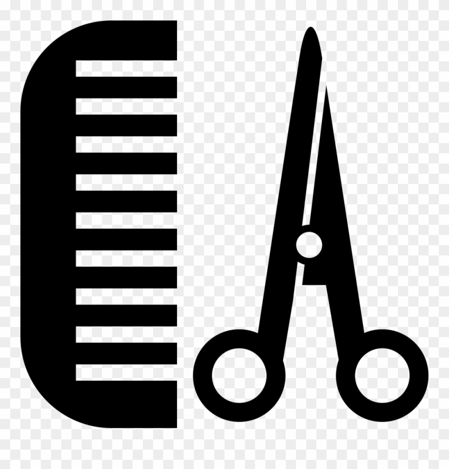Comb Svg Scissors - Scissors And Comb Icon Png Clipart
