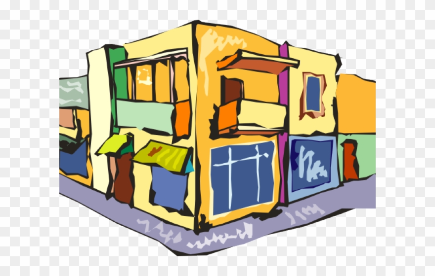 Online Shopping Clipart Corner Shop - Png Cartoon Town Transparent Png